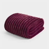 Ribbed Faux Fur Throw Super Soft Fluffy Thick Fleece Bed Blanket cm x 150 cm