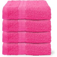 OHS 4 Pack of 100% Cotton Bathroom Hand Towel in Pink