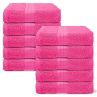 OHS 10 Pack of 100% Cotton Bathroom Bath Towel in Pink