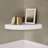 Ribbed Corner Shelf Wall Mounted Storage Space Saving Modern