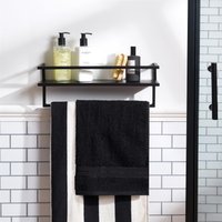 Towel Rail Bathroom Shelf Space Saving Storage Unit Wall Mounted