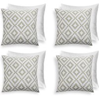 4 Pack Geometric Cushion Cover Filled Water Resistant Outdoor Garden cm x 45 cm