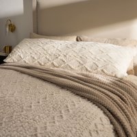 Cable Knit Fleece Long Bolster Cushion Soft Maternity Support Pillow