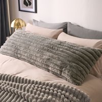Ribbed Faux Fur Bolster Pillow Soft Maternity Support Cushion