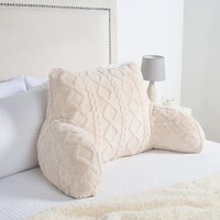 Cable Knit Reading Pillow Super Soft Cuddle Cushion