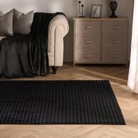 Faux Fur Rug Ribbed Mat Luxury Carpet Anti Slip Runner cm x 150 cm