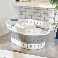 Foldable Plastic Laundry Basket Storage Handles