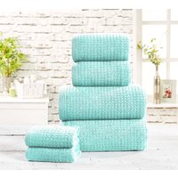 Rapport Home Waffle Textured Cotton Towels Super Soft & Absorbent in Duck Egg Blue