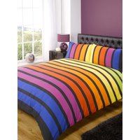 Soho Strip Polycotton Duvet Cover Set Pillowcase Single