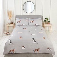 Paws & Tails Microfibre Reversible Duvet Cover Set Pillowcase Single