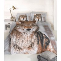 Rapport Home Wolf Polycotton Duvet Cover Set With Pillowcase | Size: King