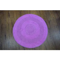 Rapport Home Plain Round Cotton Bath Mat in Pink