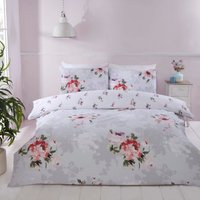 Margot Floral Microfibre Polyester Reversible Duvet Cover Set Pillowcase King