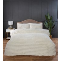 Chunky Ribbed Fur Polyester Soft & Cozy Duvet Cover Set Pillowcase Single