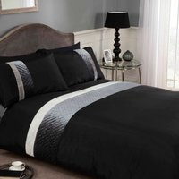Rapport Home Deco Polycotton Duvet Cover Set With Pillowcase in Black | Size: Super King