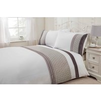 Rapport Home Anise Duvet Cover Set with Pillowcase in Silver | Size: Super King