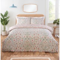 Rapport Home Harrow Microfibre Floral Reversible Duvet Cover Set with Pillowcase in Natural | Size: Double