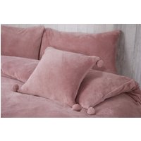 Pom Pom Fleece Cushion Cover Pink cm x 43 cm