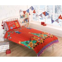 Rapport Home Rudolf Reindeer Kids Duvet Cover Set with Pillowcase in Red | Size: Double