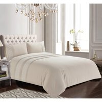 Charlotte Embroidered Polyester Floral Duvet Cover Set Pillowcase Double