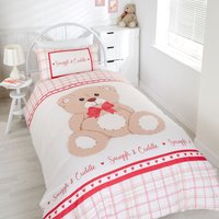 Rapport Home Snuggle & Cuddle Polycotton Duvet Cover Set With Pillowcase in Red | Size: Single