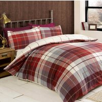 Lomond Check Flannellette Duvet Cover Set Pillowcase Super King