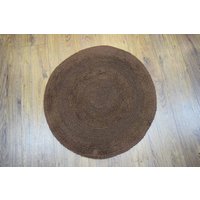 Rapport Home Plain Round Cotton Bath Mat in Dark Brown