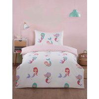 Rapport Home Little Mermaids Microfibre Reversible Duvet Cover Set with Pillowcase | Size: Toddler