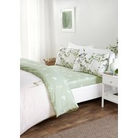 Rapport Home Shadow Floral Microfibre Complete Duvet Cover Set With Pillowcase in Green | Size: King
