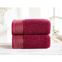 Mayfair Ribbed Weave 500 GSM Cotton Super Soft & Absorbent 2 Piece Towel Bale Bath Sheet