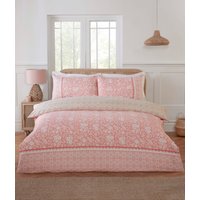 Eleanor Floral Geometric Reversible Duvet Cover Set Pillowcase King