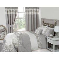 Rapport Home Chantilly Polycotton Duvet Cover Bedding Set with Pillowcase in Grey | Size: Single