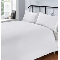 Rapport Home 200 Thread Count Cotton Percale Flat Sheet in White | Size: Super King