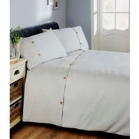Rapport Home Waffle Duvet Cover Set With Pillowcase in Silver | Size: Super King