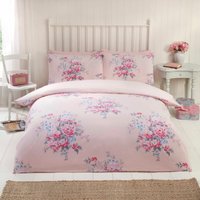 Kate Flannelette Floral Cotton Duvet Cover Set Pillowcase Super King