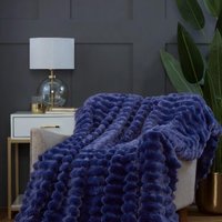 Chunky Ribbed Soft & Cozy Fur Throw cm × 200 cm