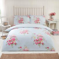 Kate Flannelette Floral Cotton Duvet Cover Set Pillowcase Super King