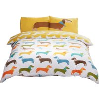 Sausage Dog Microfibre Reversible Duvet Cover Set Pillowcase Single