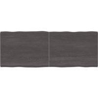 Berkfield Home Table Top Dark Grey 160x60x(2-4) cm Treated Solid Wood Live Edge in Brown