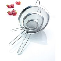 Set 3 Stainless Steel Fine Mesh Round Sieves
