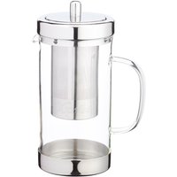 Le'Xpress Stainless Steel & Glass Infuser Teapot in Clear