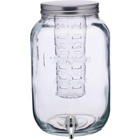 KitchenCraft Glass Drink Dispenser Jar with Infuser, 7.5 Litre in Clear