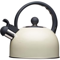 Living Nostalgia Traditional Whistling Kettle, 1.3 Litre, Antique Cream, Display Boxed in Cream