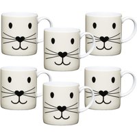 Set 6 Cat Face Espresso Cups