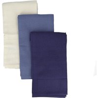 Cotton Waffle Tea Towels Blues