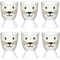 Cat Face Set 6 Egg Cups