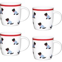Set 4 China Sitting Westies Mugs