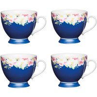 Set 4 China Blue Border Mugs