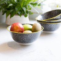Set 4 & White Floral Ceramic Bowls