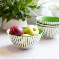 Set 4 Moroccan Style Lime Hues Ceramic Bowls